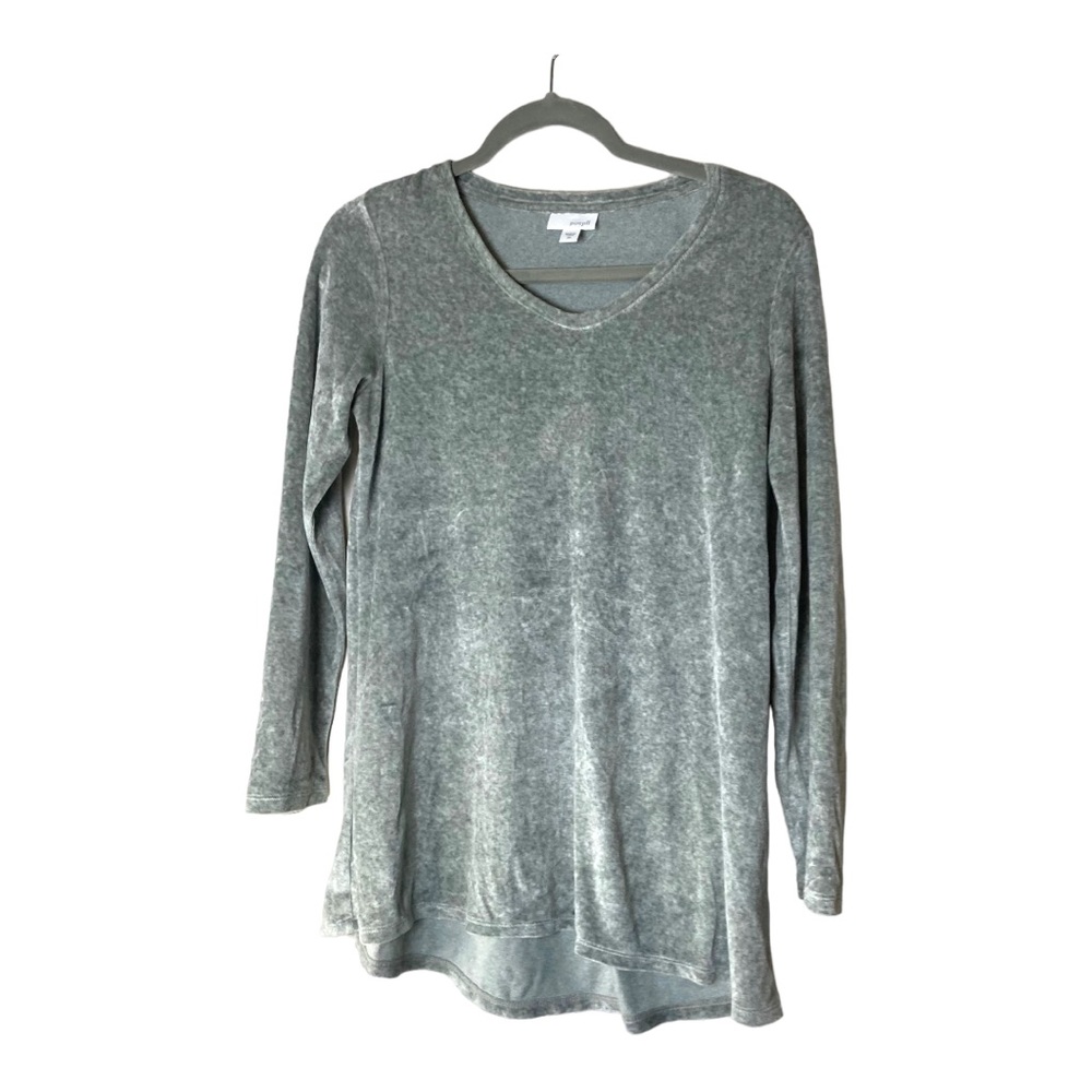 Pure Jill Light Silvery Grey Pullover Top Velour Size‎ XS